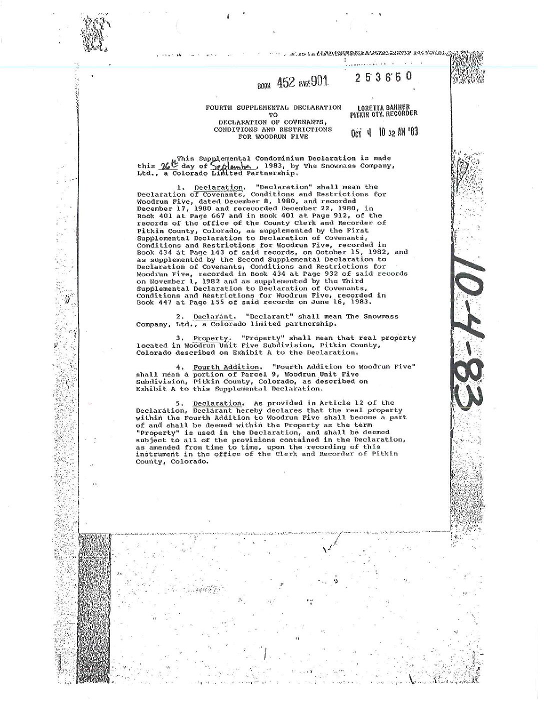 Community Association Declaration Fourth Supplement