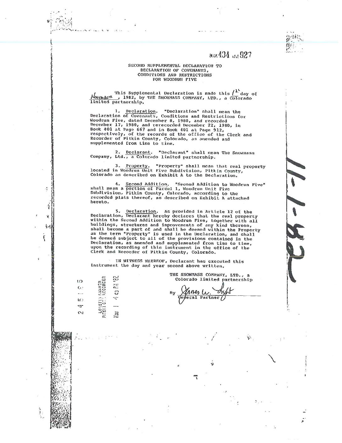 Community Association Declaration Second Supplement