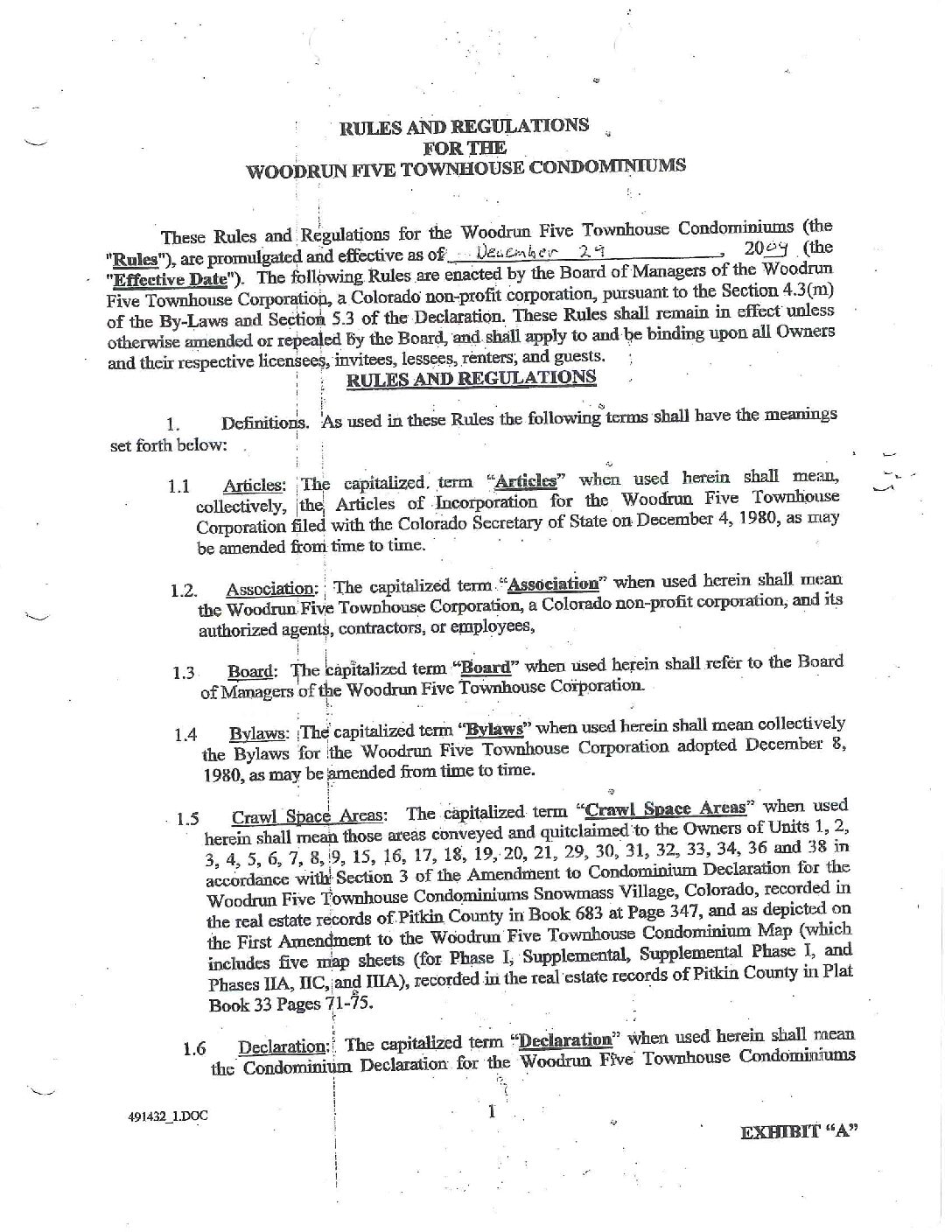 Townhouse Condos Rules and Regulations